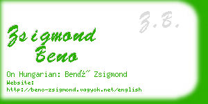 zsigmond beno business card
